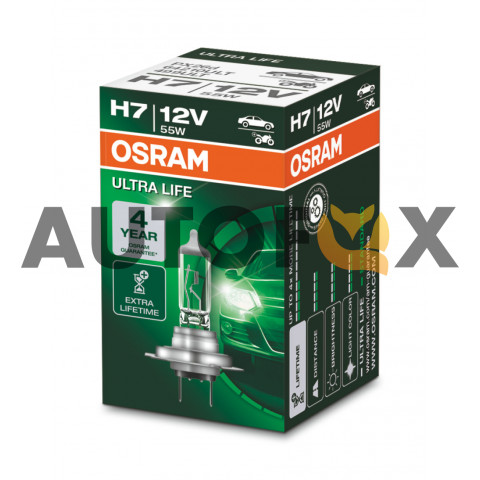 Osram Ultra Life H7 (PX26d) 55w 12V 64210ULT Картон Лампа галоген (1шт) 