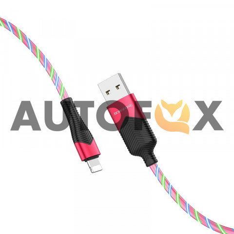 Кабель Borofone BU19 Streamer charging data cable lightning красный